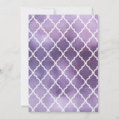 Lila Latticwork, marokkanische Trellis, Geburtstag Einladung (Rückseite)
