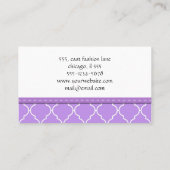 Lila Latticwork, Quatrefolie, marokkanischer Trell Visitenkarte (Rückseite)
