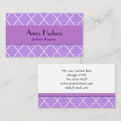 Lila Latticwork, Quatrefolie, marokkanischer Trell Visitenkarte (Vorne/Hinten)