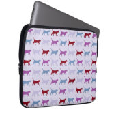Lila laufende Katzenmuster Laptopschutzhülle (Vorne Rechts)