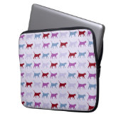 Lila laufende Katzenmuster Laptopschutzhülle (Vorderseite Links)