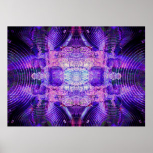 Lila Lautsprecher an einer knackigen Wand Poster