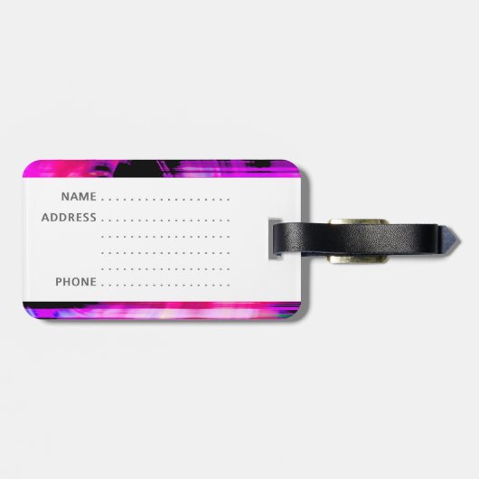 Lila Lautsprecher Gepäckanhänger (Rückseite horizontal)