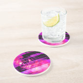 Lila Lautsprecher Getränkeuntersetzer (Seite)