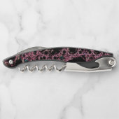 Lila Lava 3D Fraktal Geek Monogram-Korkenschraube Kellnermesser (Rückseite)