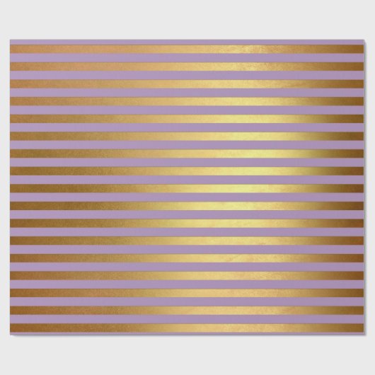 Lila Lavande Plum Gold Streifen Linien Elegant Geschenkpapier (Flach)