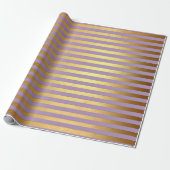 Lila Lavande Plum Gold Streifen Linien Elegant Geschenkpapier (Ungerollt)
