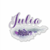 Lila Lavander-Blume mit einem benutzerdefinierten Aufkleber (Vorderseite)