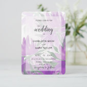 Lila Lavander Watercolor Elegante Einladung (Stehend Vorderseite)