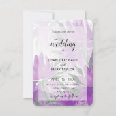 Lila Lavander Watercolor Elegante Einladung (Vorderseite)