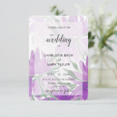 Lila Lavander Watercolor Elegante Einladung (Stehend Vorderseite)