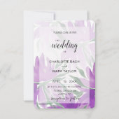 Lila Lavander Watercolor Elegante Einladung (Vorderseite)