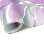 Lila Lavander Watercolor Elegante Geschenkpapier (Rolleneckpunkt)