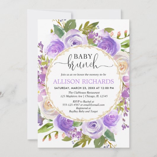 Lila Lavasurm Einladung (Vorderseite)