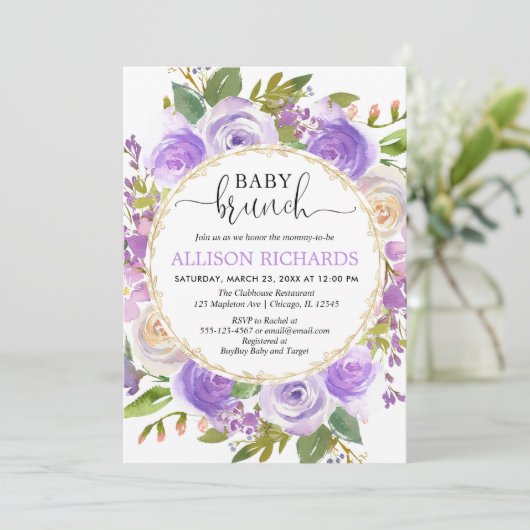 Lila Lavasurm Einladung (Stehend Vorderseite)