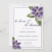 Lila Lavateier Einladung (Vorderseite)