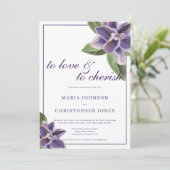 Lila Lavateier Einladung (Stehend Vorderseite)