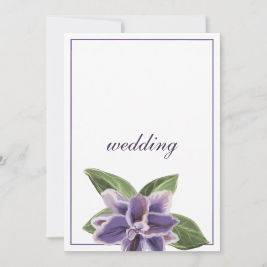 Lila Lavateur oder Blumenhochzeit Einladung (Rückseite)