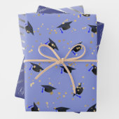 Lila Lavendel-Abschluss-Flachblatt-Set 3 Geschenkpapier Set (Beispiel)