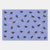 Lila Lavendel-Abschluss-Flachblatt-Set 3 Geschenkpapier Set (Vorderseite)