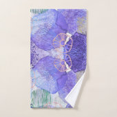 Lila Lavendel abstrakte Aquarellkunst Moderne Kuns Badhandtuch Set (Handtuch)