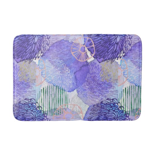 Lila Lavendel abstrakte Kunst Bath Mat Badematte (Vorderseite)