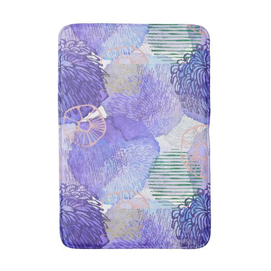 Lila Lavendel abstrakte Kunst Bath Mat Badematte (Vorderseite Vertikal)