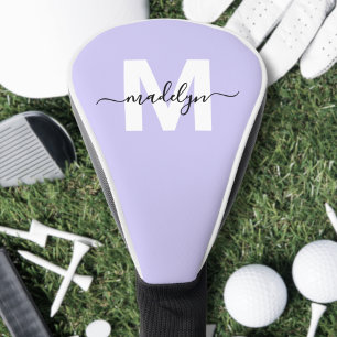 Lila Lavendel Anfangsbuchstabe Monogramm Golf Headcover