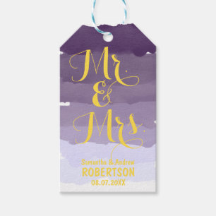 Lila Lavendel Aquarellstreifen Vielen Dank Geschenkanhänger