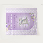 Lila Lavendel Baby Elefantendusche Sprinkle Wandteppich (Vorderseite (Horizontal))