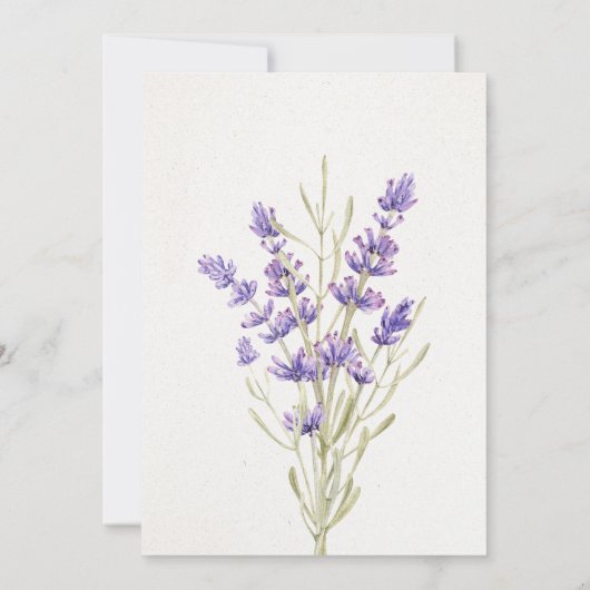 Lila Lavendel-Babydusche Einladung (Rückseite)