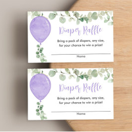 Lila Lavendel-Ballon Babydusche-Windelpreisverlosu Begleitkarte