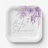 Lila Lavendel Bläschen Schöne Babydusche Pappteller (Vorderseite)