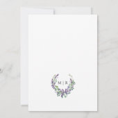 Lila Lavendel-Bläsereihen speichern das Datum Einladung (Rückseite)