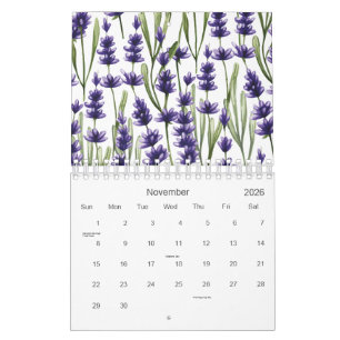 Lila Lavendel-Blume 2026 Kalender