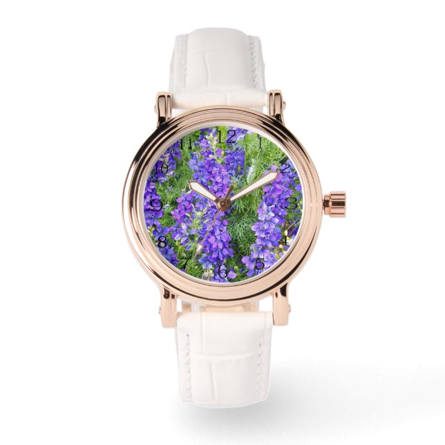 Lila Lavendel-Blume, Armbanduhr (Vorderseite)