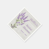 Lila Lavendel-Blume auf Holz-Brautparty Serviette (Ecke)