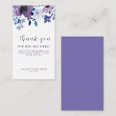 Lila Lavendel-Blume | Babydusche Vielen Dank Begleitkarte (Vorne/Hinten)