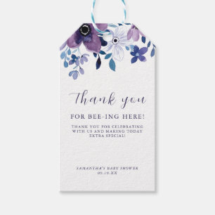 Lila Lavendel-Blume Babydusche Vielen Dank Geschenkanhänger