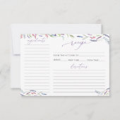 Lila Lavendel Blume Brautparty Rezept Karte (Vorderseite)