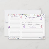 Lila Lavendel Blume Brautparty Rezept Karte (Vorderseite)