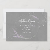 Lila Lavendel-Blume Dankeskarte (Vorderseite)