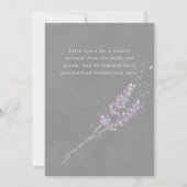 Lila Lavendel-Blume Dankeskarte (Rückseite)