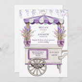 Lila Lavendel-Blume Einladung (Vorne/Hinten)