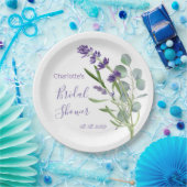 Lila Lavendel-Blume Eucalyptus Foliage Pappteller (Party)