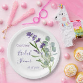 Lila Lavendel-Blume Eucalyptus Foliage Pappteller (Party)