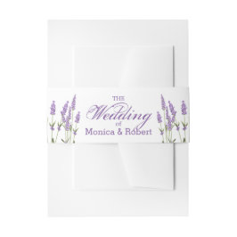 Lila Lavendel-Blume Hochzeit Einladungsbanderole
