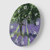 Lila Lavendel Blume Olivenweg Kunst, Dichtung und Große Wanduhr (Winkel)