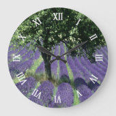 Lila Lavendel Blume Olivenweg Kunst, Dichtung und Große Wanduhr (Vorderseite)