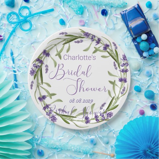 Lila Lavendel-Blume Pappteller (Party)